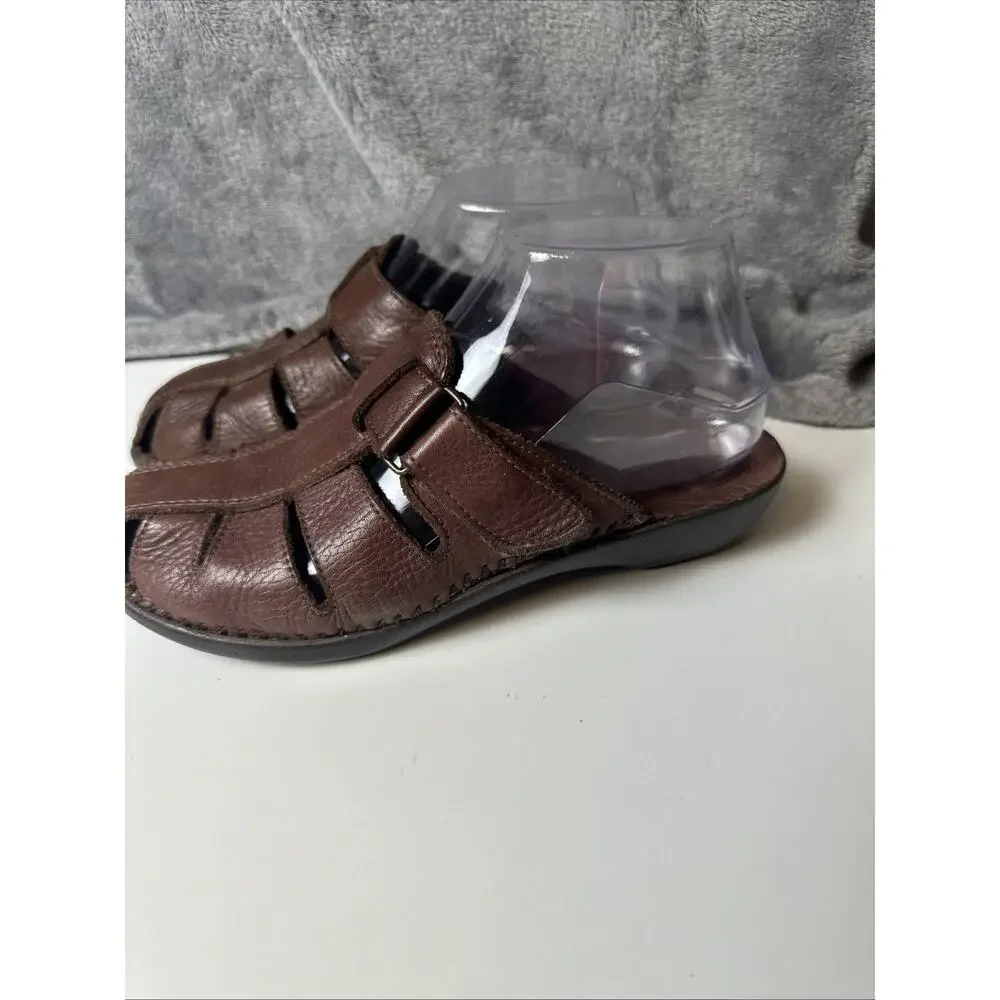 Easy Spirit Women’s Mule Sandal Shoes Comfort Slide Medium Brown Leather Sz 7.5‎